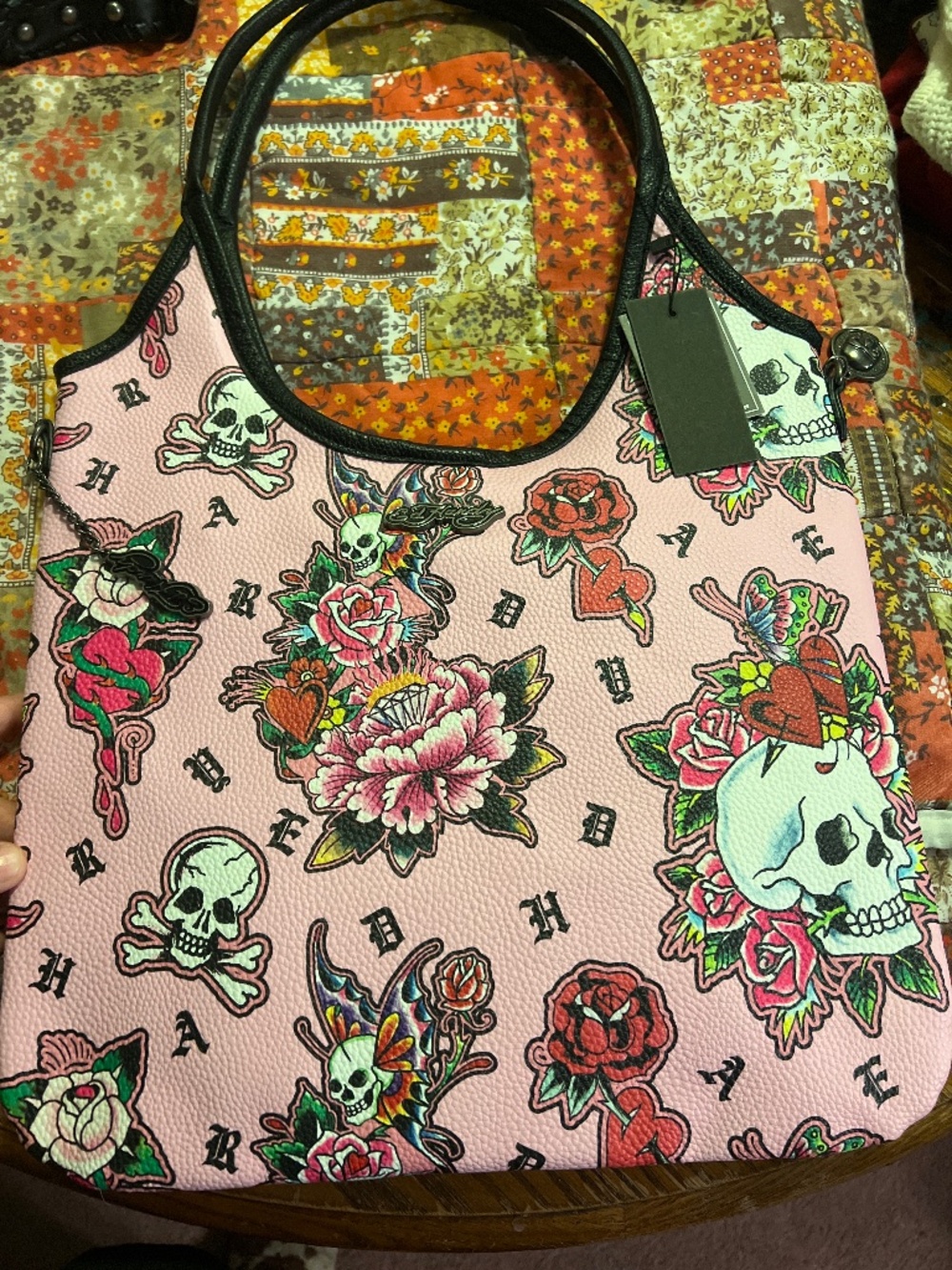 Ed Hardy pink tote